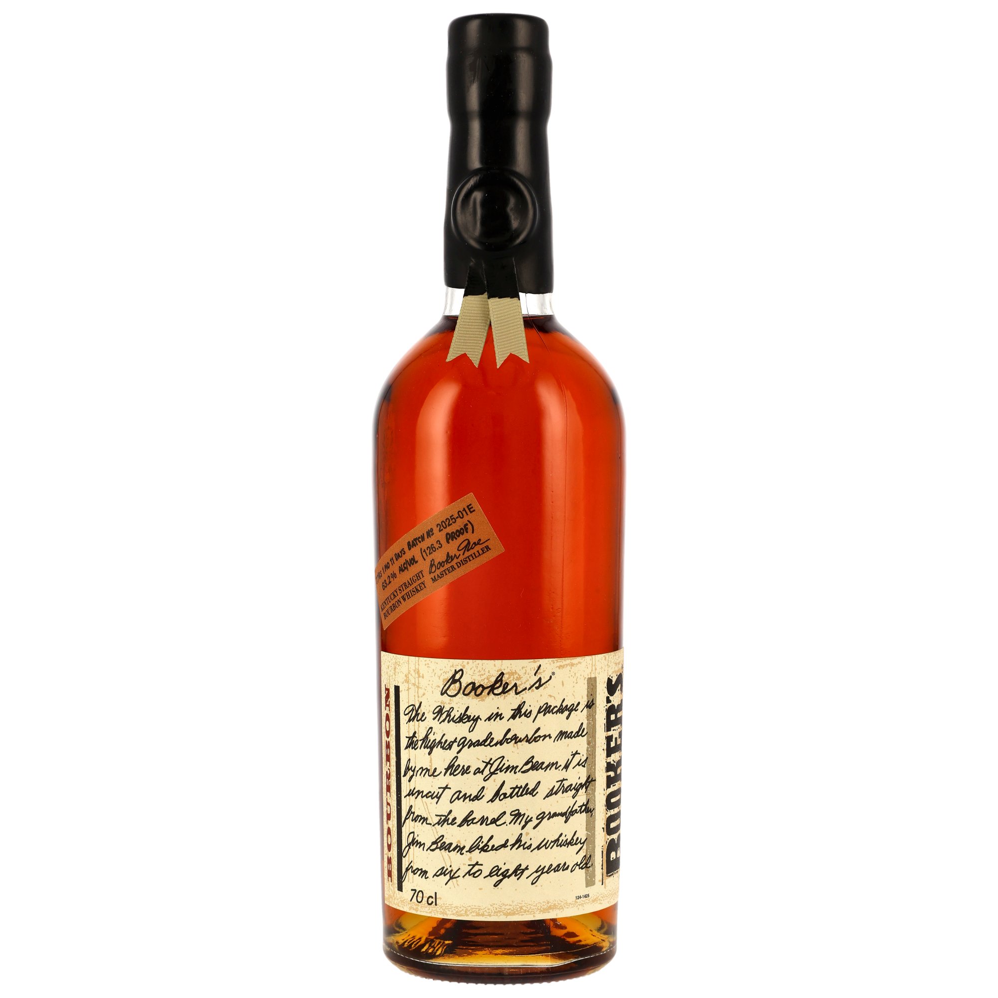 Bookers Bourbon 7 Jahre Batch No. 2025-01E 63,2 % vol. 0,7l Bookers Bourbon 7 Jahre Batch No. 2025-01E 63,2 % vol. 0,7l